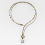 Classic Pear Attachable Diamond Pendant with Looped Collar Necklace