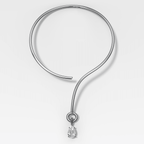 Classic Pear Attachable Diamond Pendant with Looped Collar Necklace