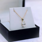0.50 CT-1.0 CT Pear Cut Moissanite Solitaire Layering Necklace