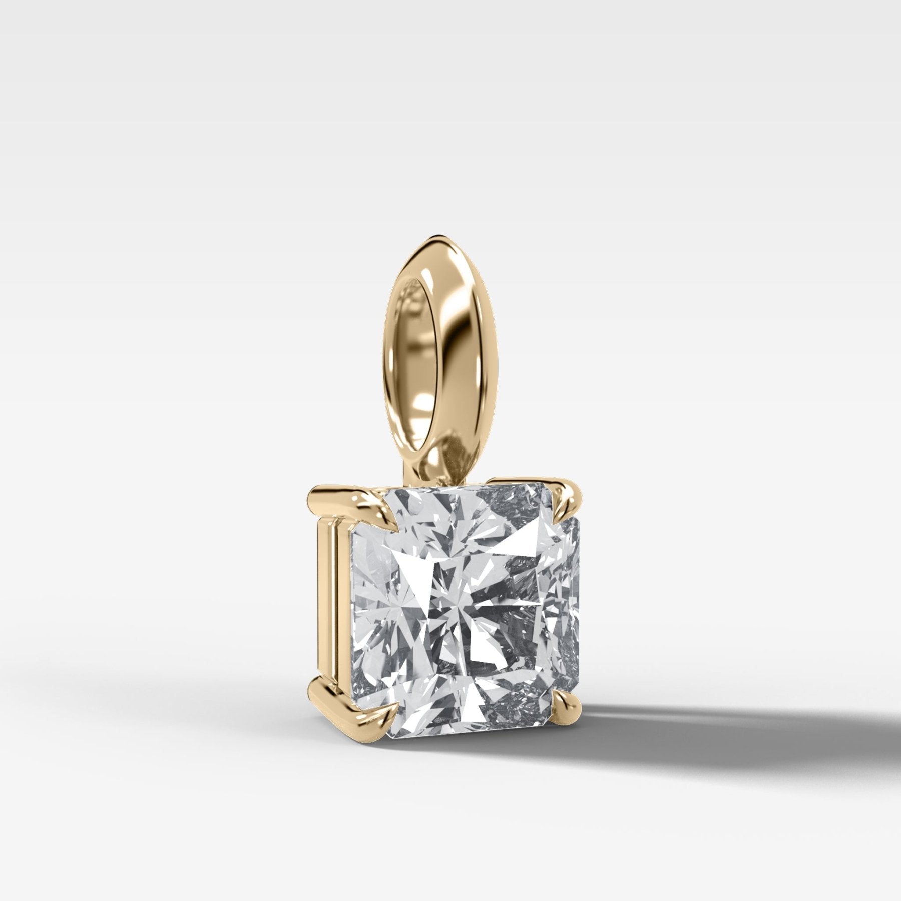 Classic Square Radiant Attachable Diamond Pendant