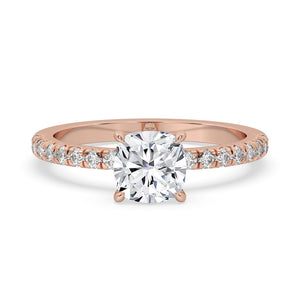 Cushion Cut Diamond Engagement Ring in 4 Prong Setting