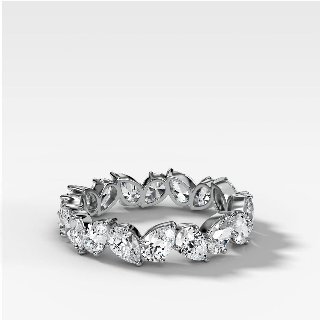 Claw Set Eternity Band With Pear Diamonds