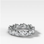 Claw Set Eternity Band With Pear Diamonds