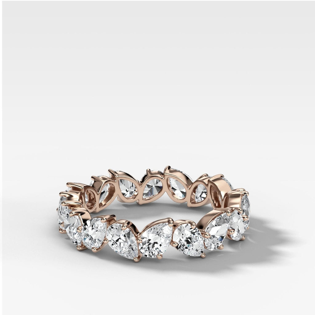 Claw Set Eternity Band With Pear Diamonds