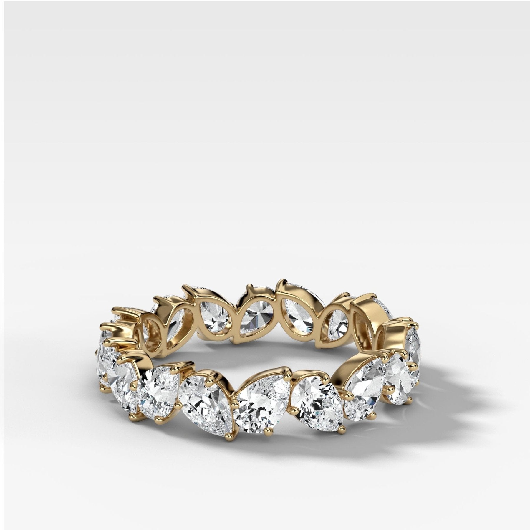 Claw Set Eternity Band With Pear Diamonds