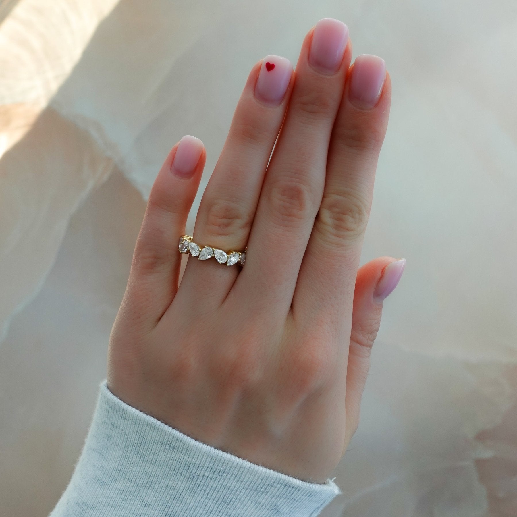 Claw Set Eternity Band With Pear Diamonds Secondary image