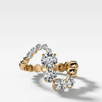 Claw Set Wave Diamond Ring