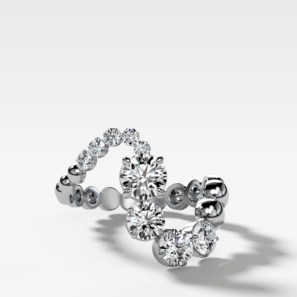Claw Set Wave Diamond Ring
