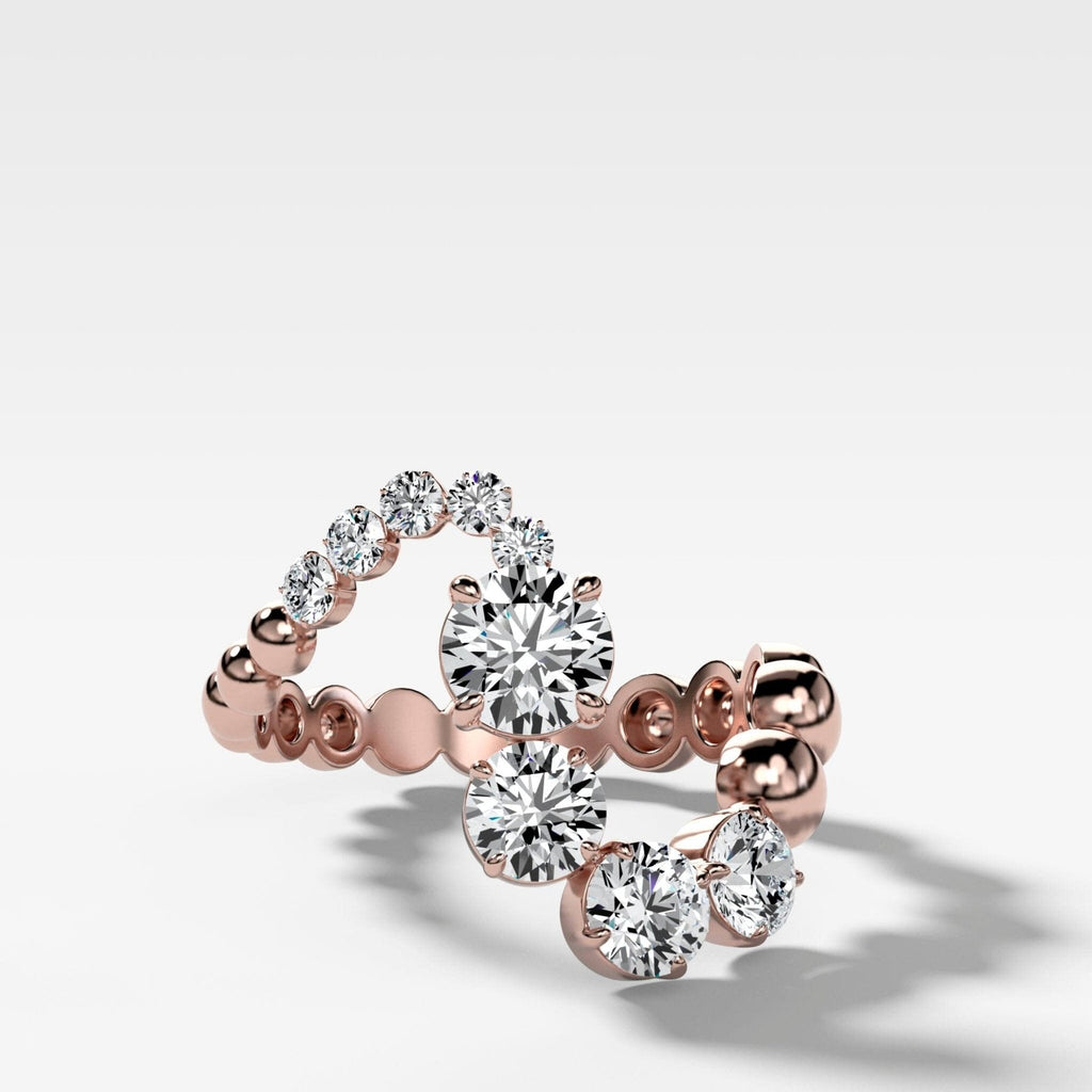 Claw Set Wave Diamond Ring