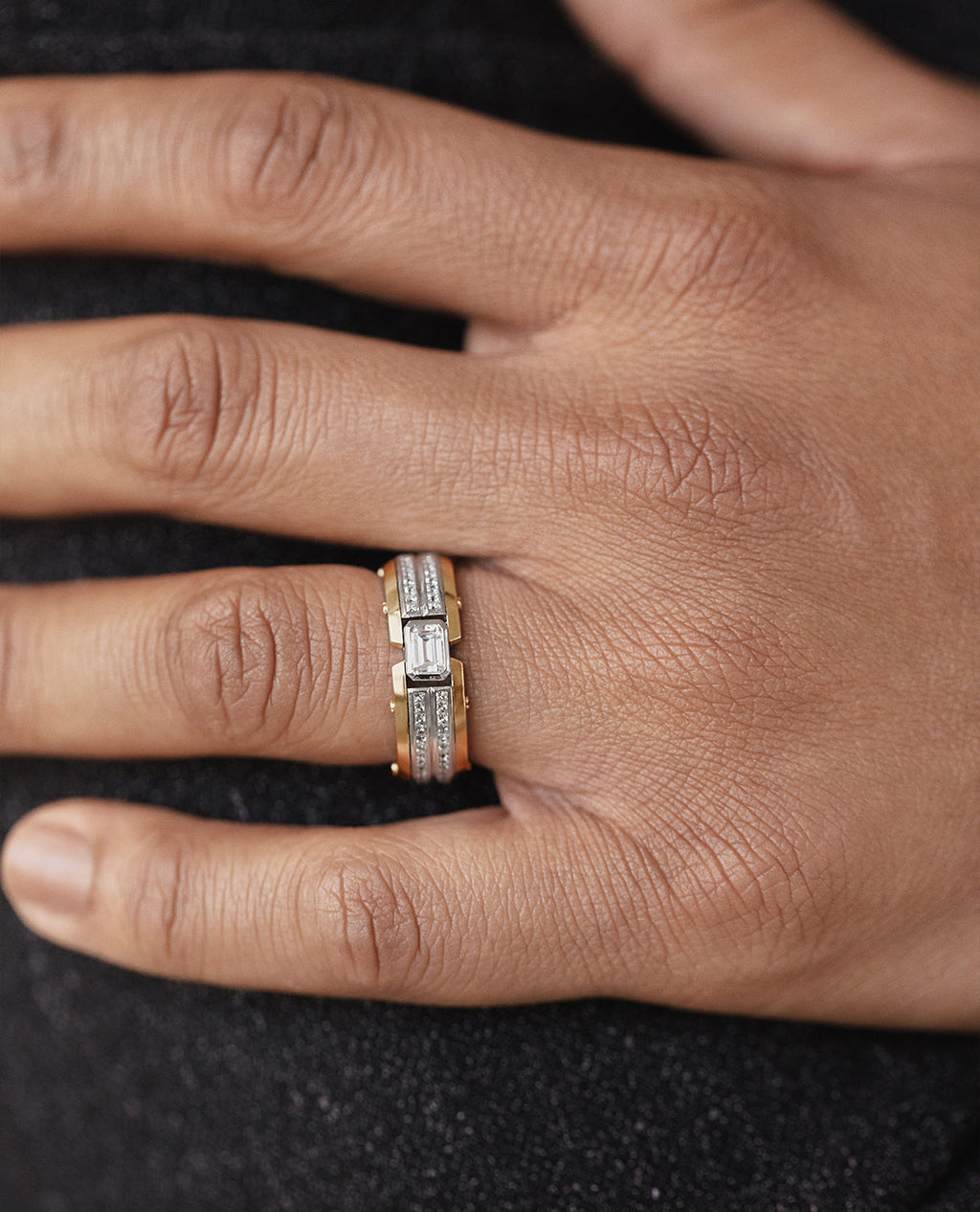 CLEBURNE Two-Tone Gold Statement Ring with 1.95ct Diamonds