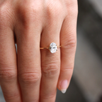 1.33 CT Oval Cut Four Prong Solitaire Moissanite Engagement Ring