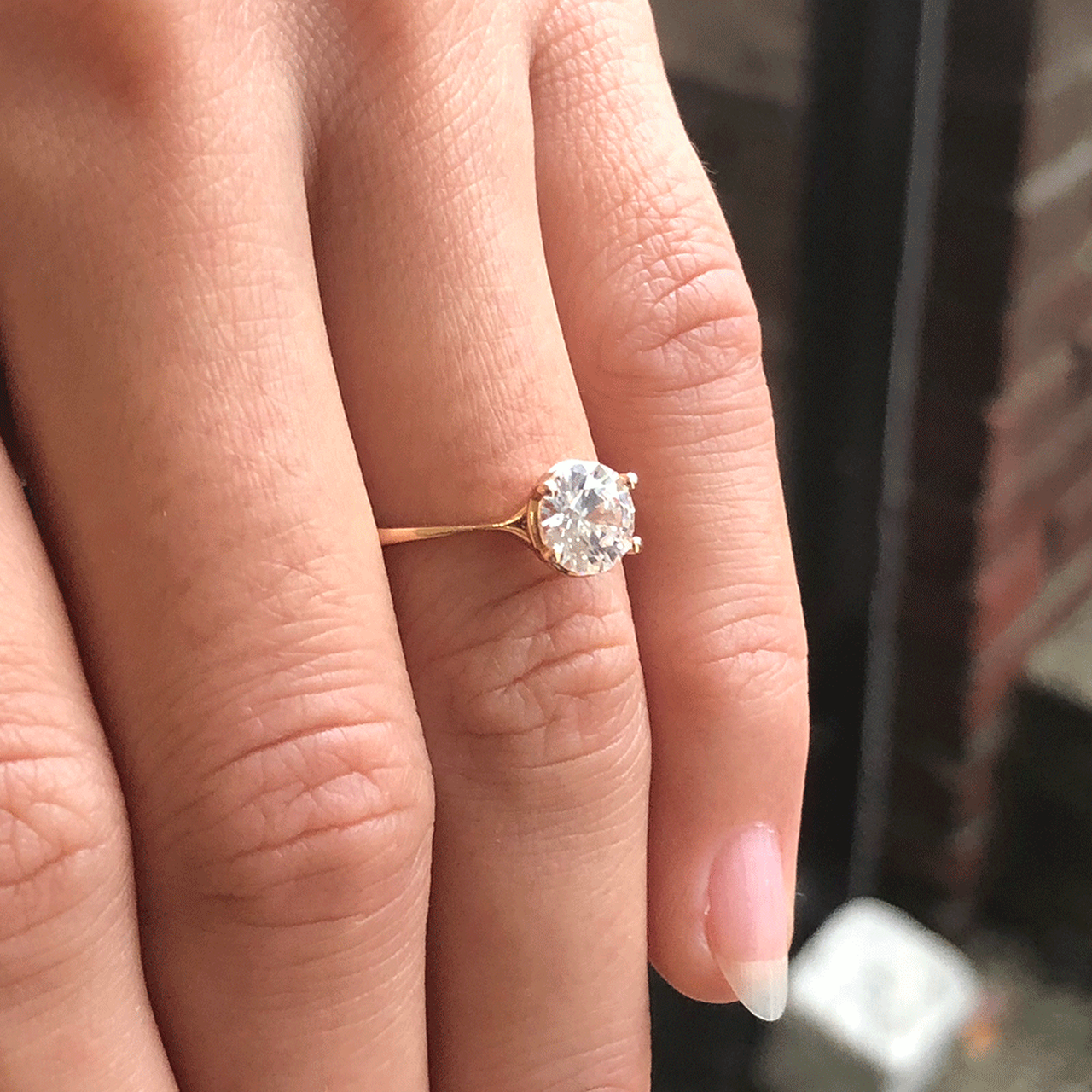 1.20 CT Round Cut Moissanite Solitaire Diamond Engagement Ring