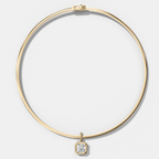 Club Asscher Attachable Diamond Pendant With Reversible Omega Chain (3mm)