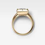 Club Button Back Engagement Ring with a Princess Cut Diamond