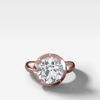 Club Button Back Engagement Ring with an Old Euro Cut Diamond