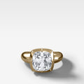 Club Button Back Engagement Ring an Old Mine Cut Diamond