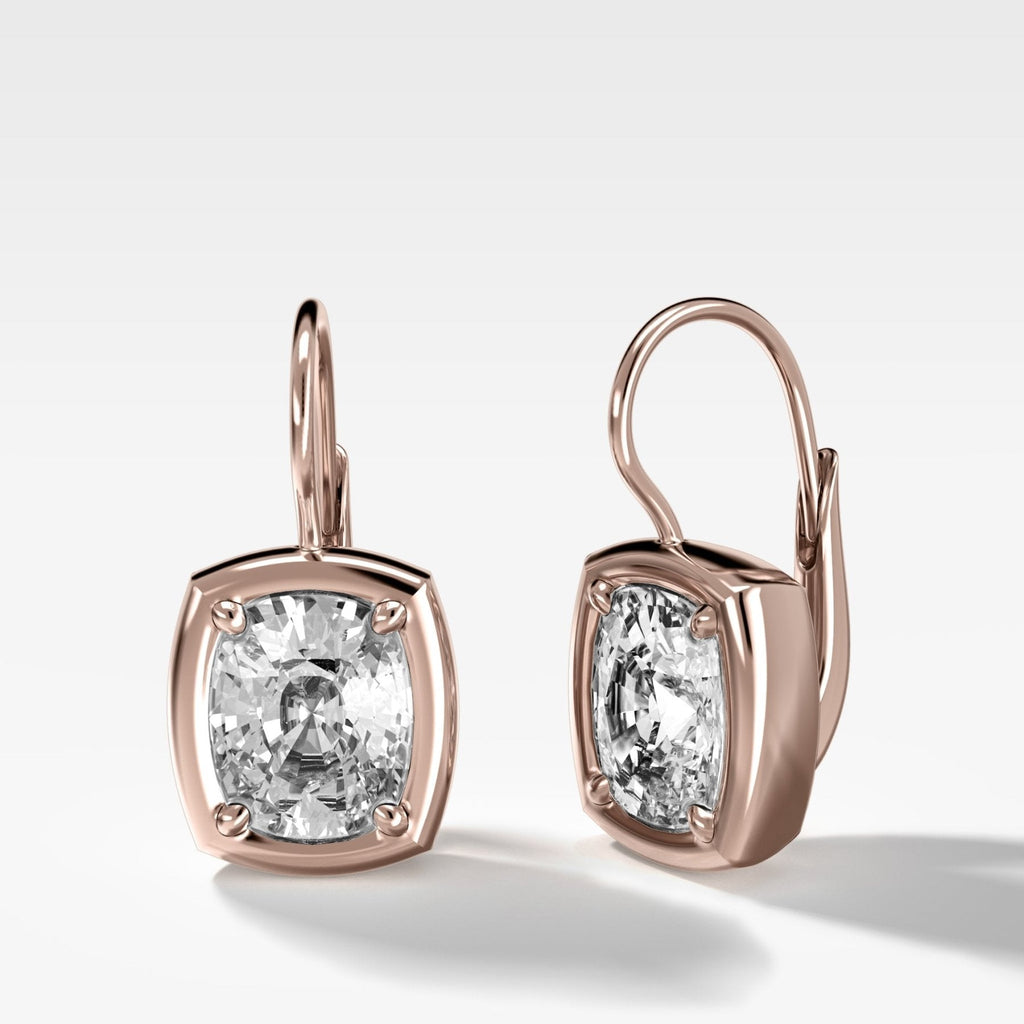 Club Dangle Earring with Elongated Cushion Cuts