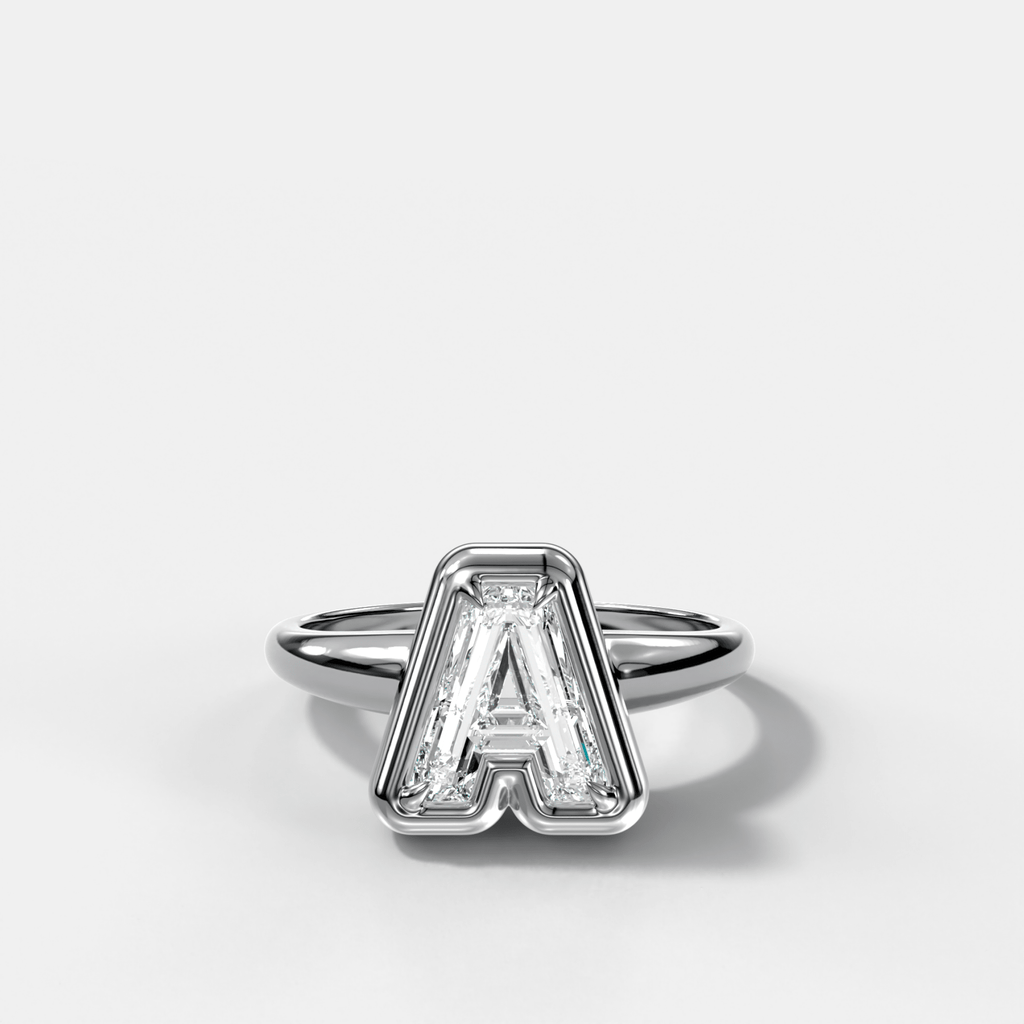 Club Diamond Initial Ring - Letter A