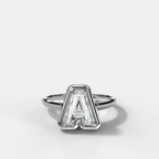 Club Diamond Initial Ring - Letter A