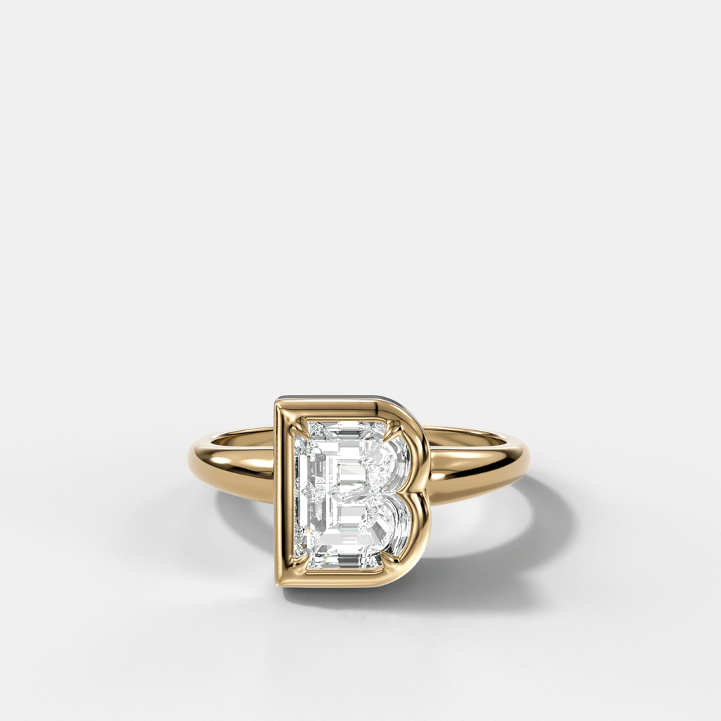 Club Diamond Initial Ring - Letter B