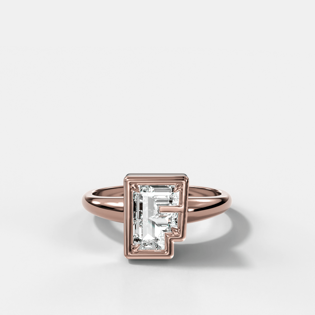 Club Diamond Initial Ring - Letter F