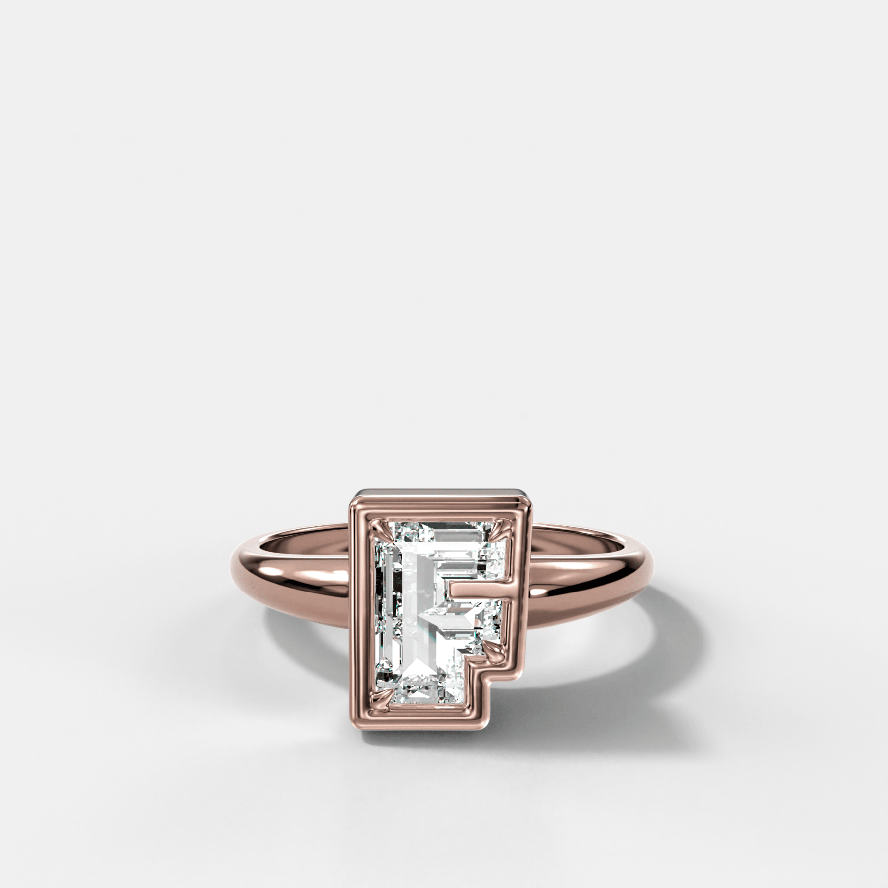 Club Diamond Initial Ring - Letter F