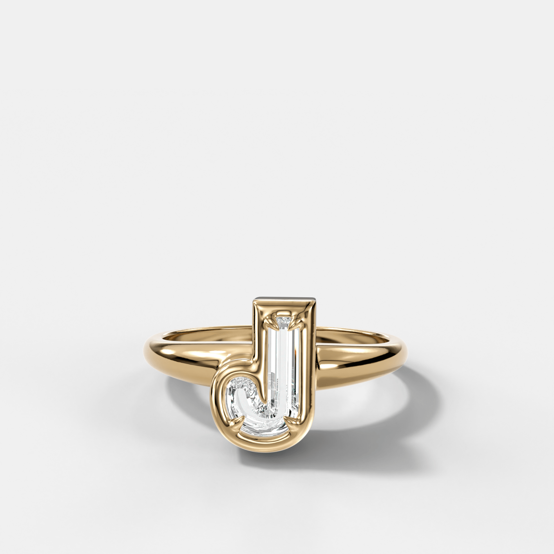 Club Diamond Initial Ring - Letter J Main image