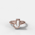 Club Diamond Initial Ring - Letter J