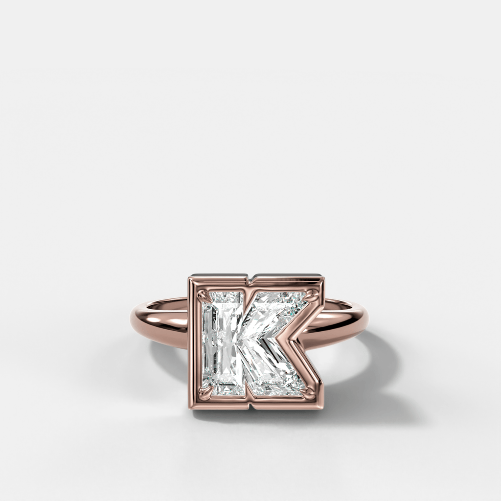 Club Diamond Initial Ring - Letter K