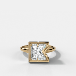 Club Diamond Initial Ring - Letter K