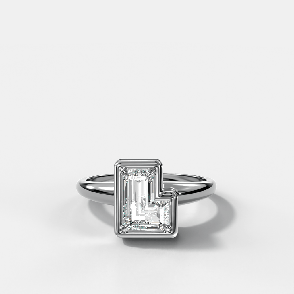 Club Diamond Initial Ring - Letter L