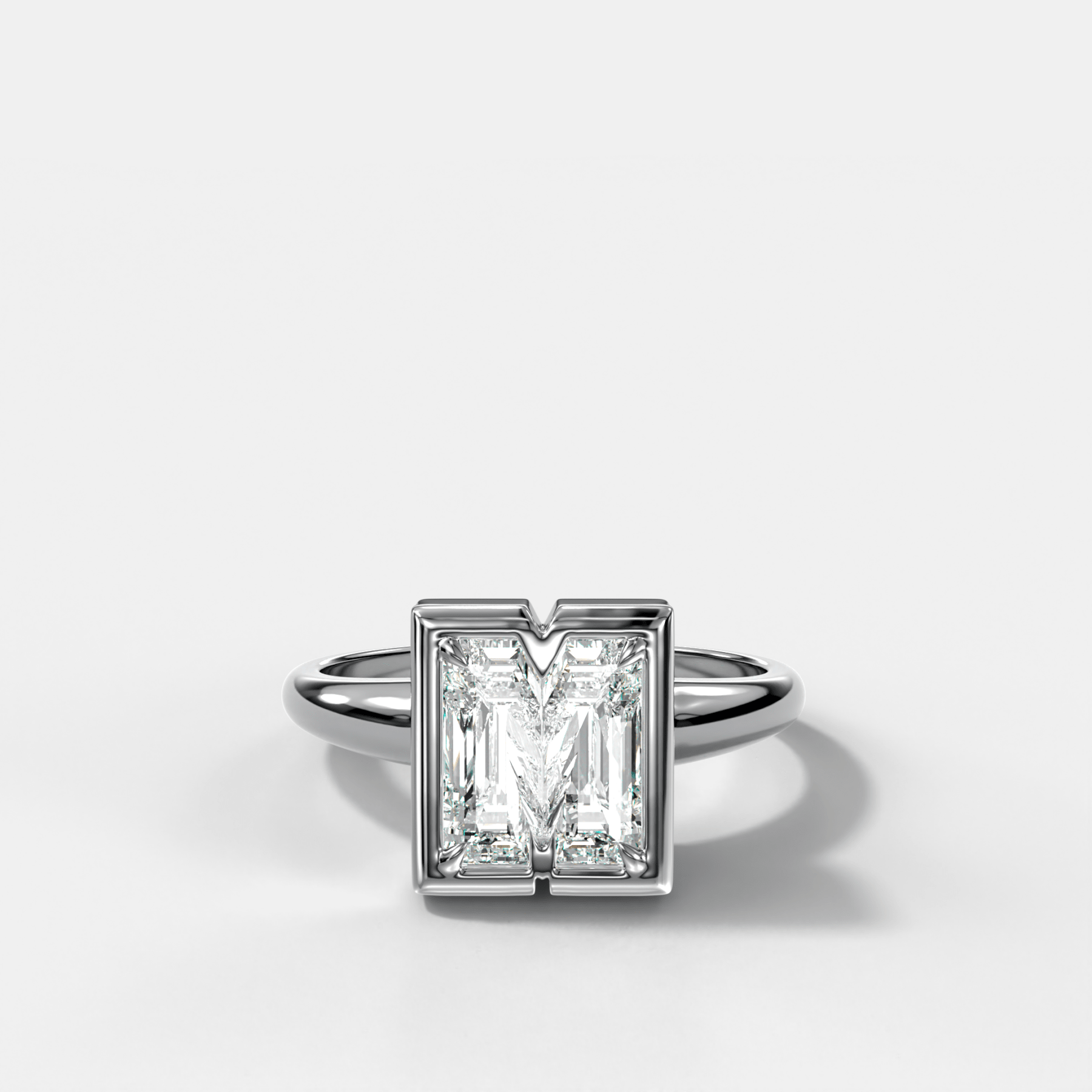 Club Diamond Initial Ring - Letter M