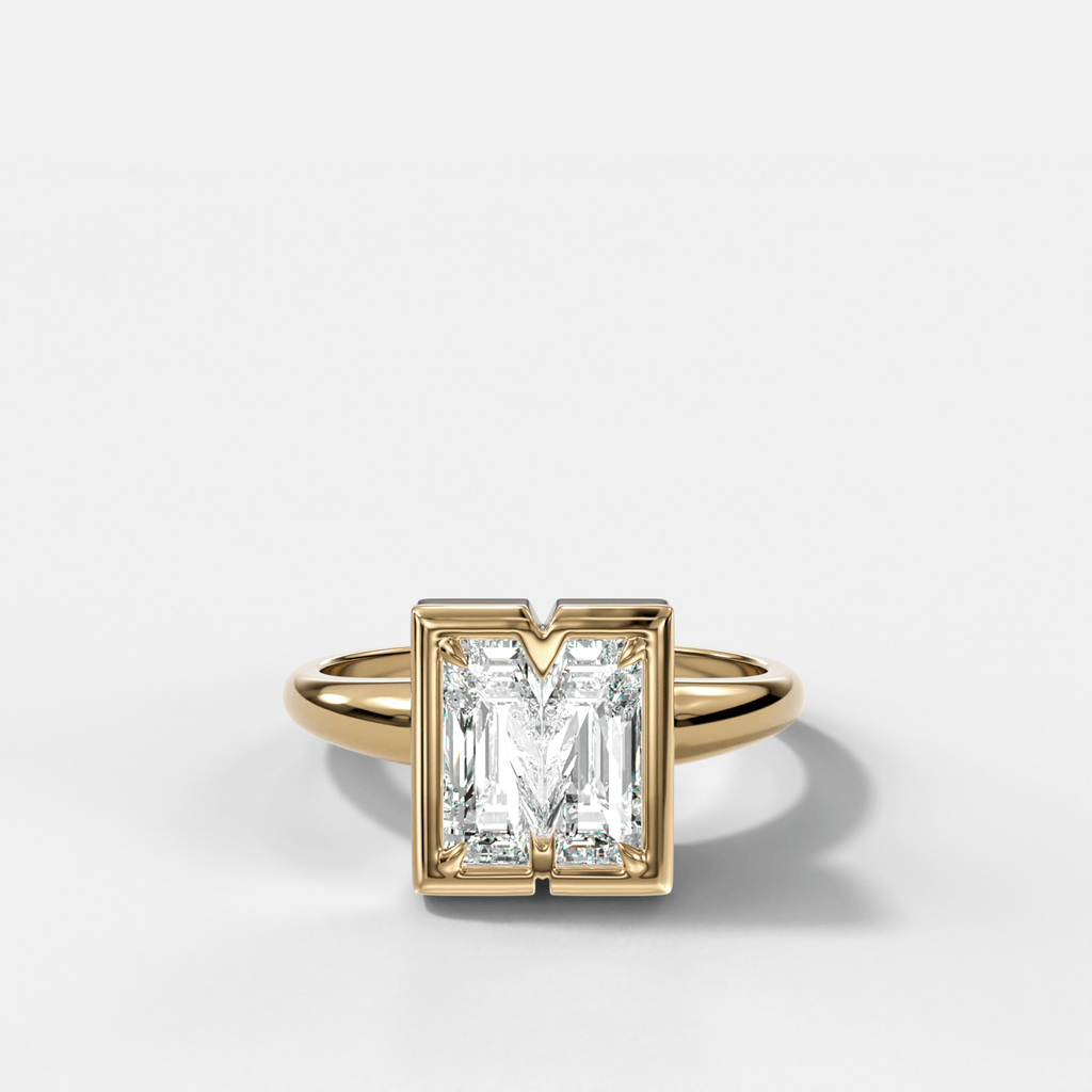 Club Diamond Initial Ring - Letter M
