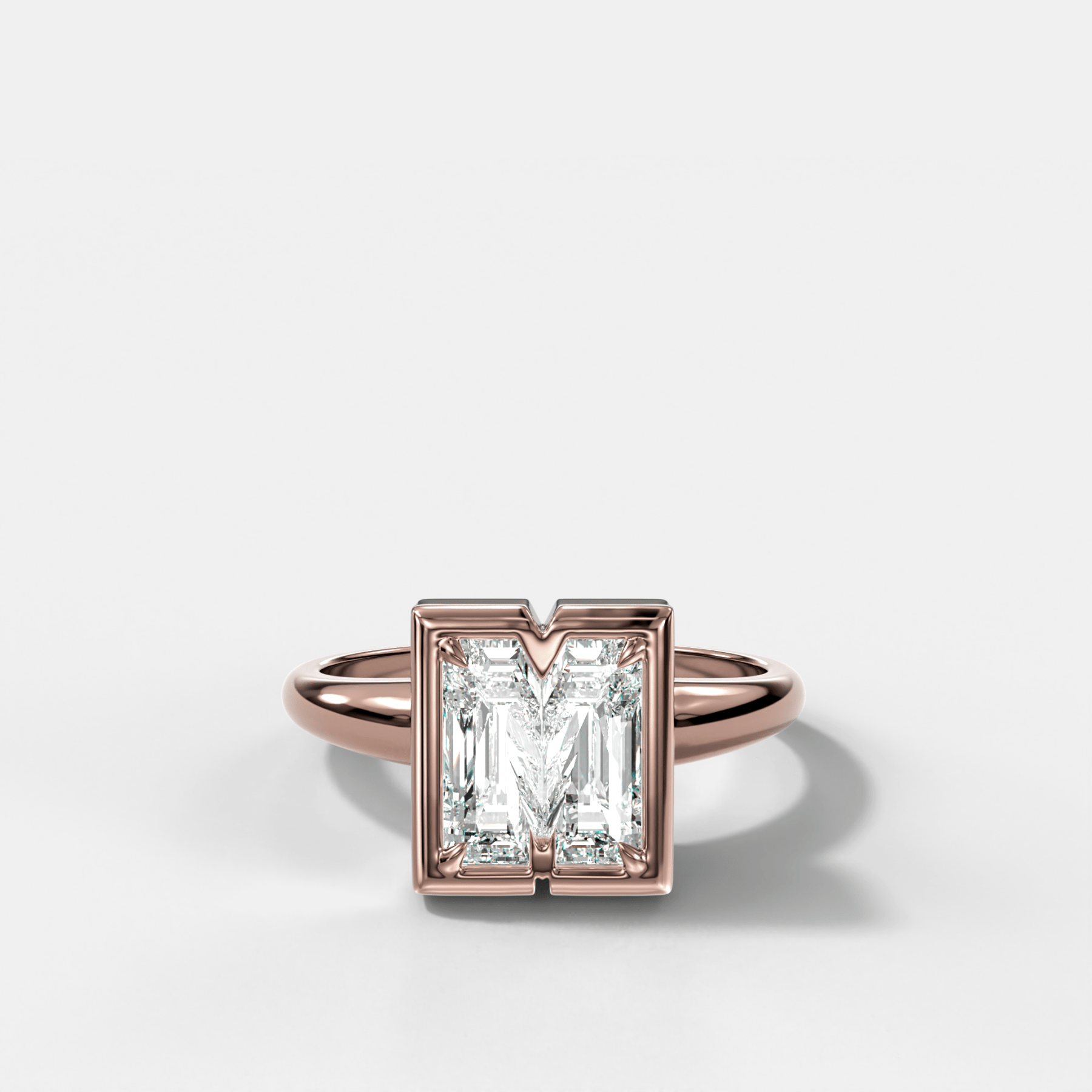 Club Diamond Initial Ring - Letter M