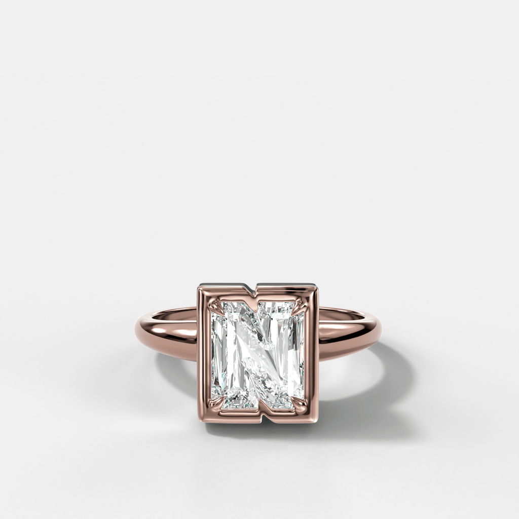 Club Diamond Initial Ring - Letter N