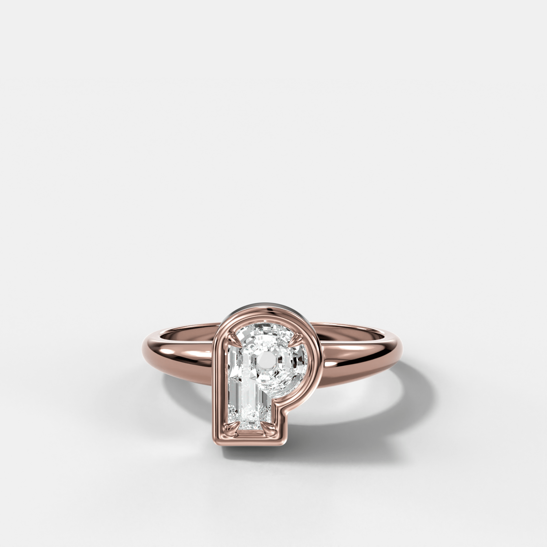 Club Diamond Initial Ring - Letter P