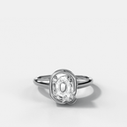 Club Diamond Initial Ring - Letter Q