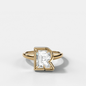 Club Diamond Initial Ring - Letter R
