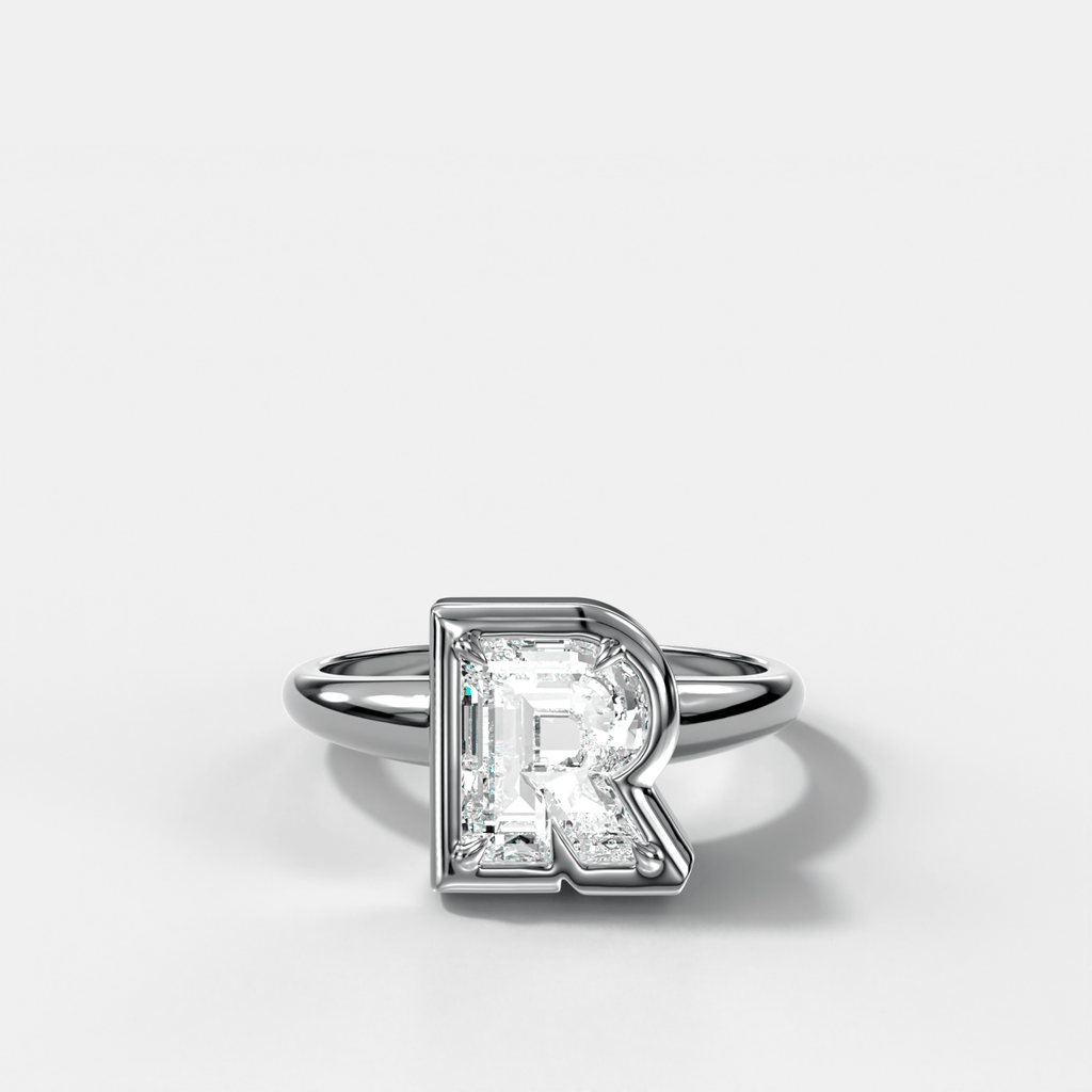 Club Diamond Initial Ring - Letter R