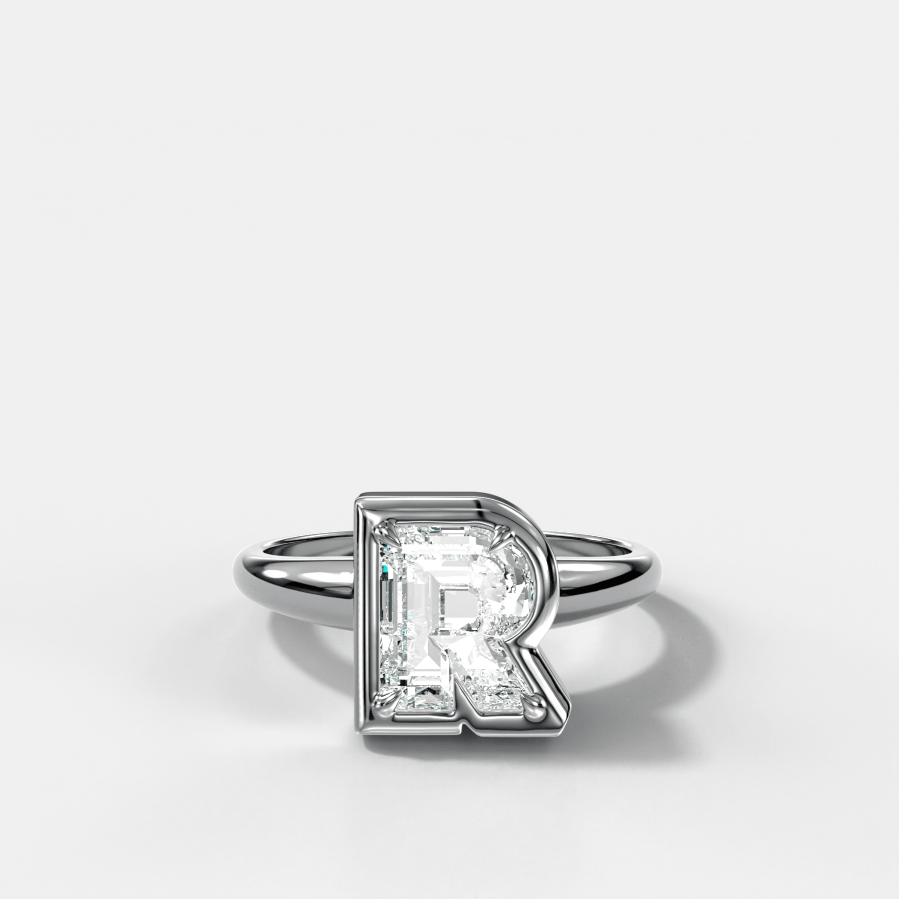 Club Diamond Initial Ring - Letter R
