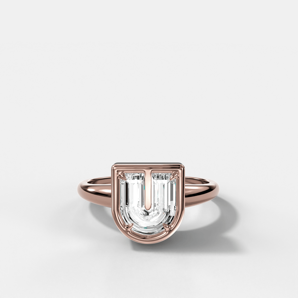 Club Diamond Initial Ring - Letter U