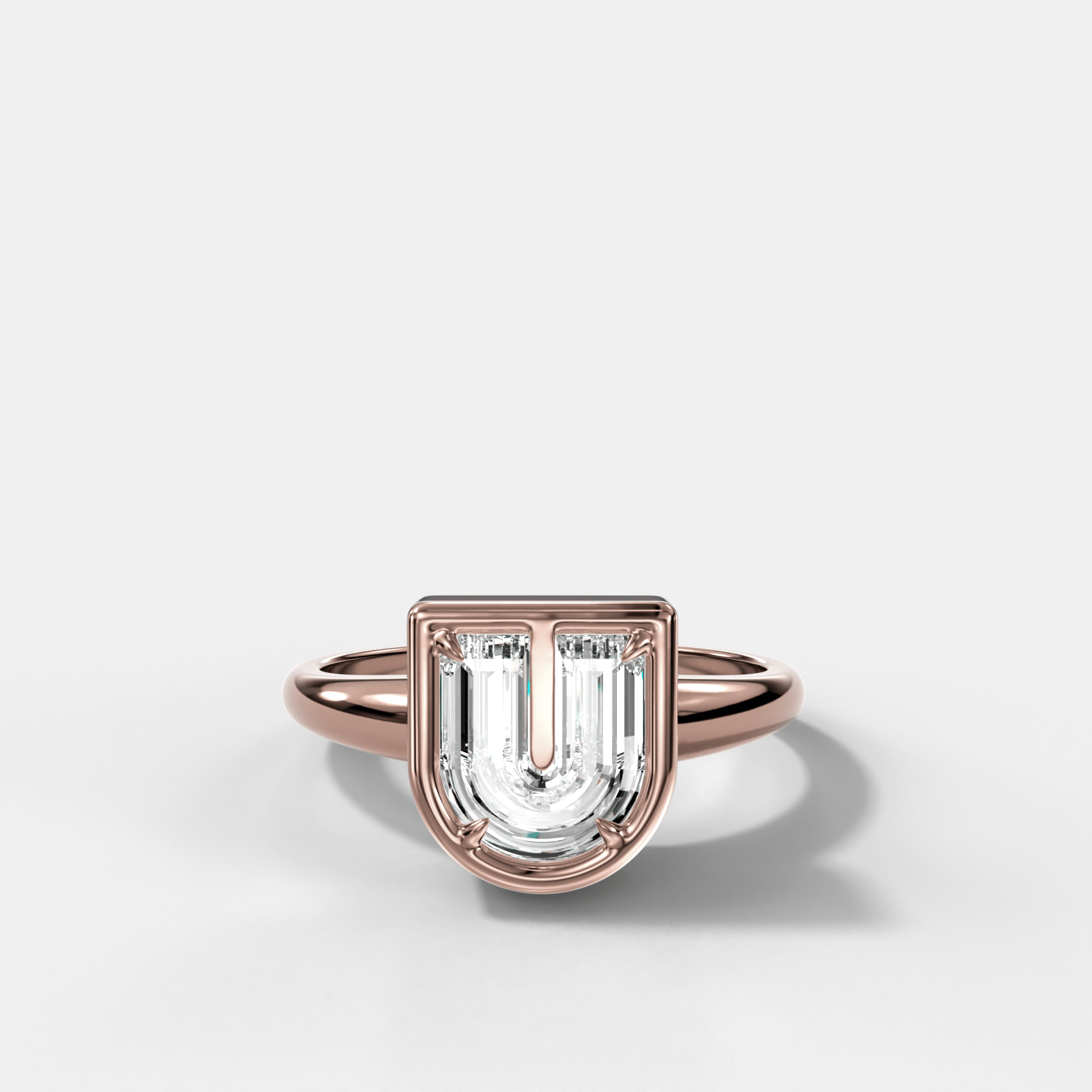 Club Diamond Initial Ring - Letter U