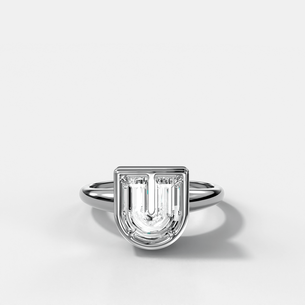 Club Diamond Initial Ring - Letter U