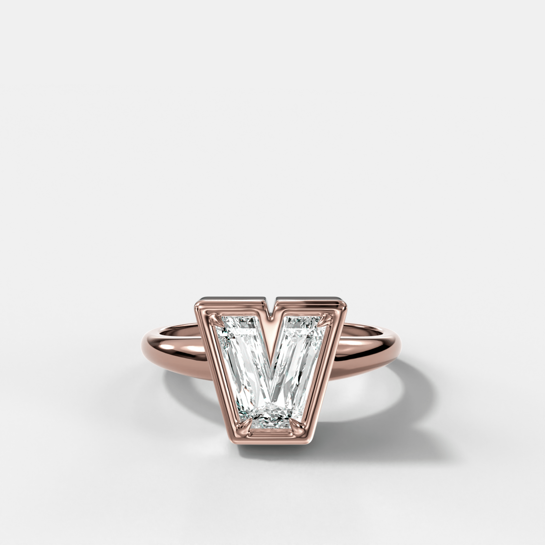Club Diamond Initial Ring - Letter V
