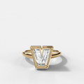 Club Diamond Initial Ring - Letter V