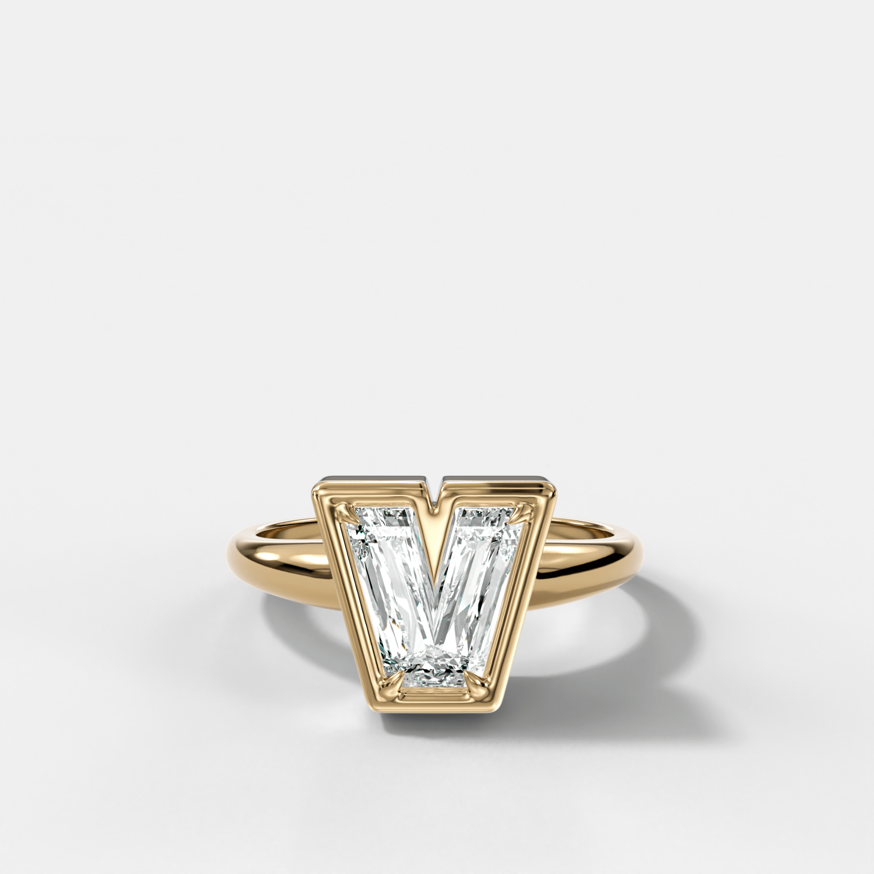 Club Diamond Initial Ring - Letter V