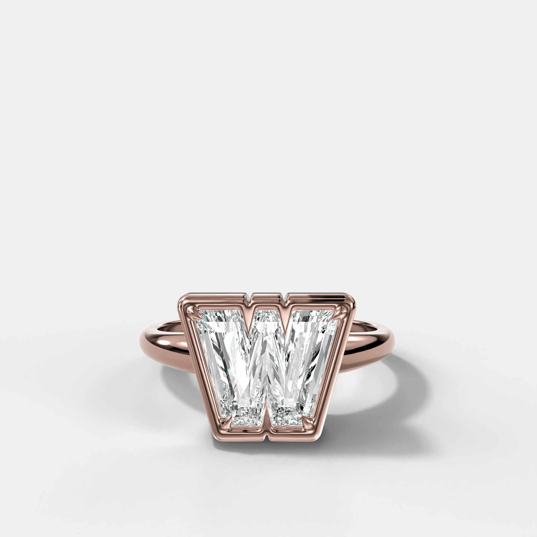 Club Diamond Initial Ring - Letter W