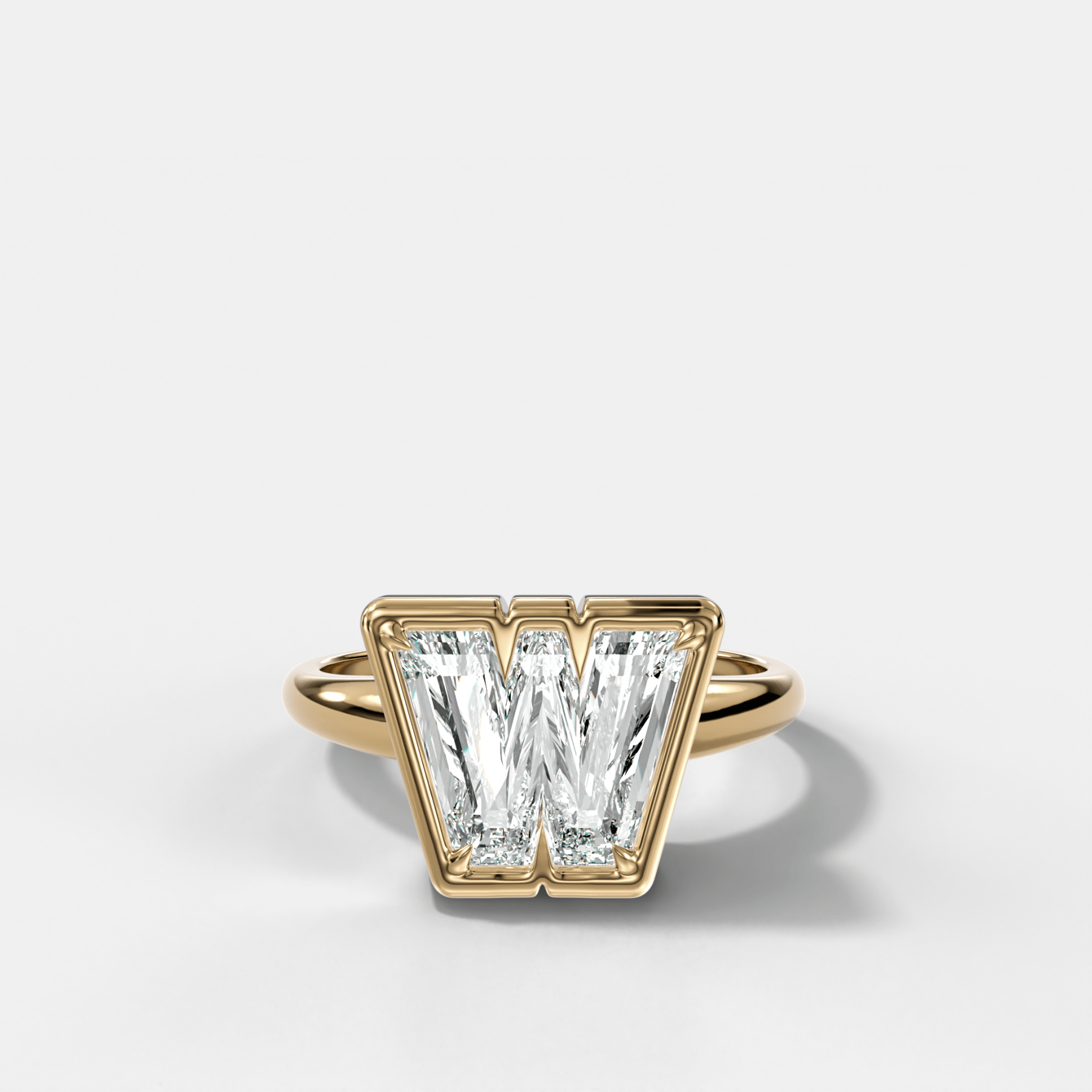 Club Diamond Initial Ring - Letter W Main image
