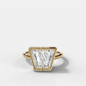 Club Diamond Initial Ring - Letter W