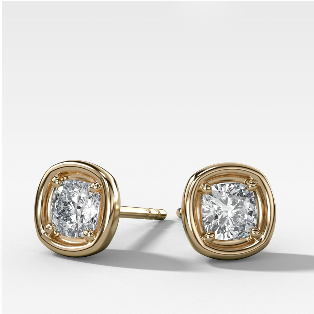 Club Diamond Stud Earring with Cushion Cuts